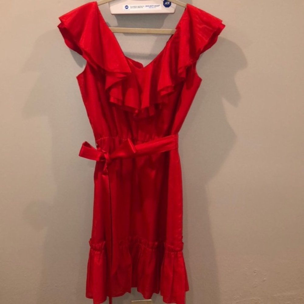 Antonio Melani V-Neck Ruffle Dress